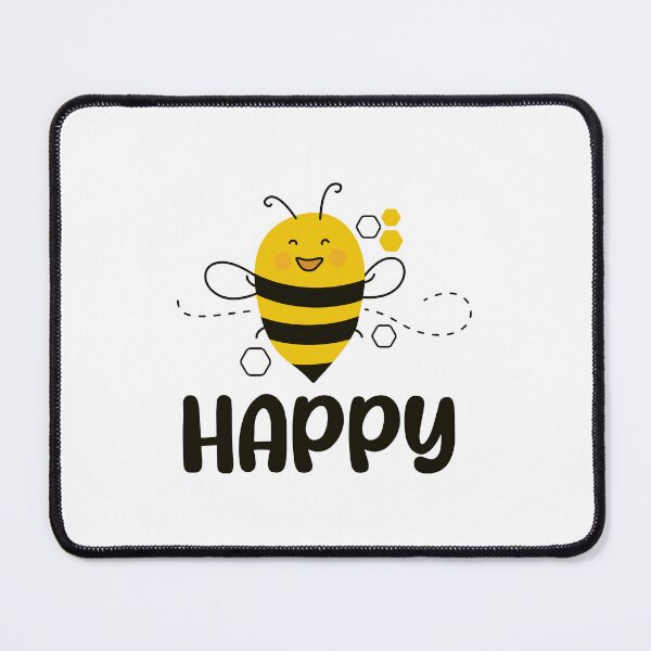 Item preview, Be happy, happiness quote, cute Bee designed and sold by CHERRY--SHOP.