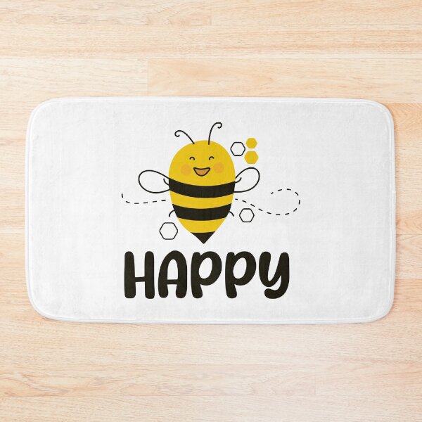 Item preview, Be happy, happiness quote, cute Bee designed and sold by CHERRY--SHOP.