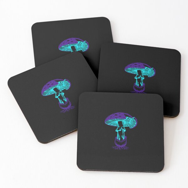 Item preview, Bio-Luminescent Mushroom in Cyan and Neon Violet designed and sold by Bio Tech Art.