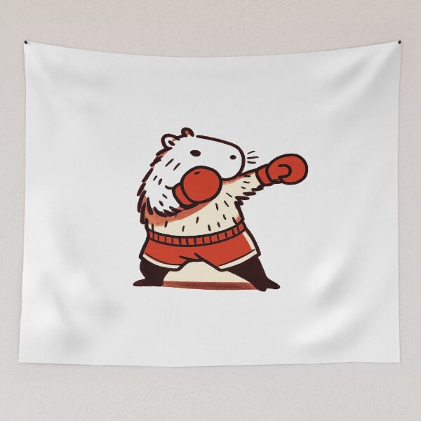Item preview, Boxing Capybara Fighter – Cute Animal Boxer Illustration for Fun Apparel & Playful Decor designed and sold by Bright Nest Studio.