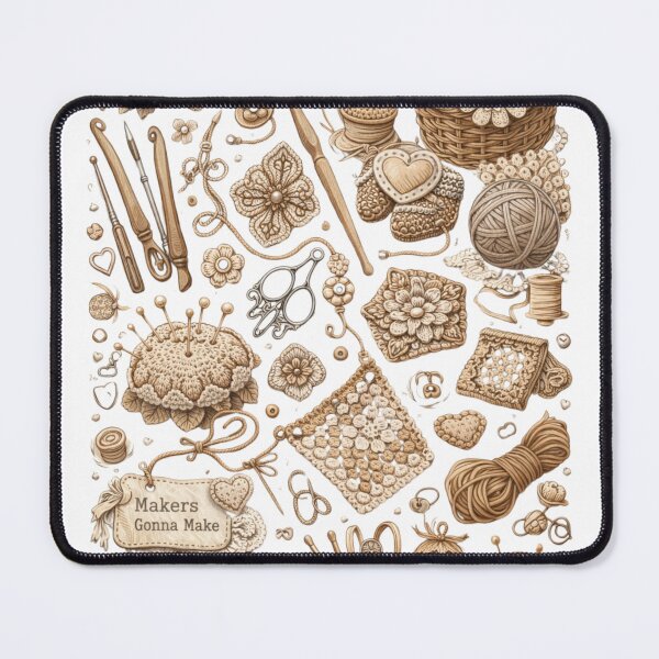 Item preview, Crochet Lover Tools and Yarn Cozy Crafting Illustration designed and sold by CreativeNest88.