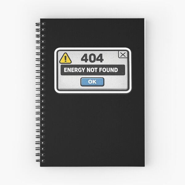 Item preview, 404 Energy Not Found Funny Introvert Error Sticker designed and sold by Timeless Junction.