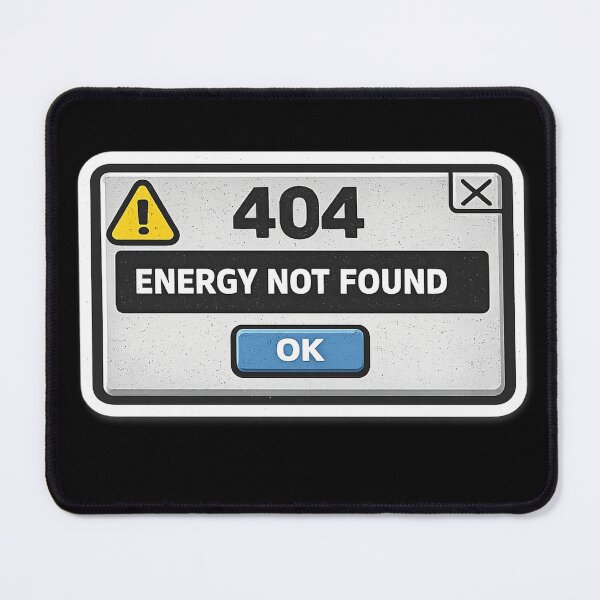 Item preview, 404 Energy Not Found Funny Introvert Error Sticker designed and sold by Timeless Junction.