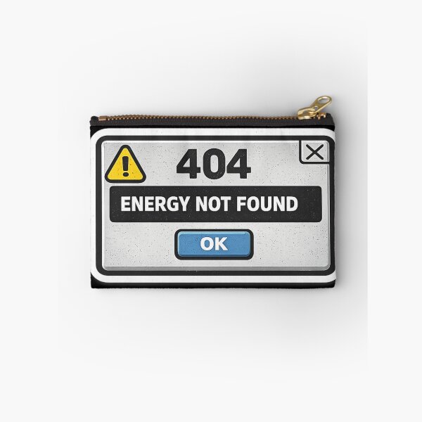 Item preview, 404 Energy Not Found Funny Introvert Error Sticker designed and sold by Timeless Junction.
