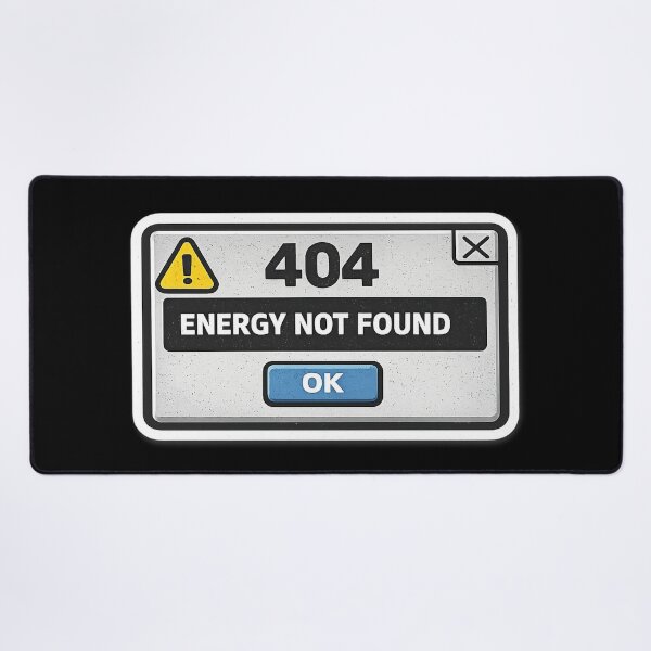 Item preview, 404 Energy Not Found Funny Introvert Error Sticker designed and sold by Timeless Junction.