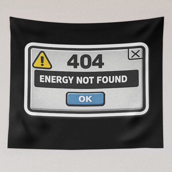 Item preview, 404 Energy Not Found Funny Introvert Error Sticker designed and sold by Timeless Junction.