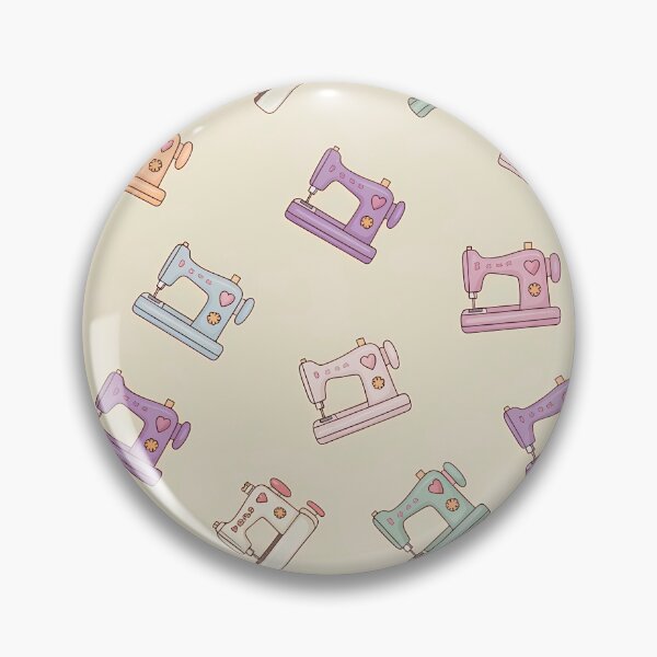 Item preview, Retro Sewing Machine & Floral Notion Pattern – Vintage Sewist Aesthetic designed and sold by MarJul.