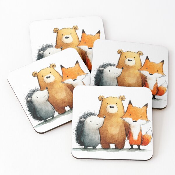 Item preview, Bear, Hedgehog and Fox designed and sold by NicolasGlowArt.