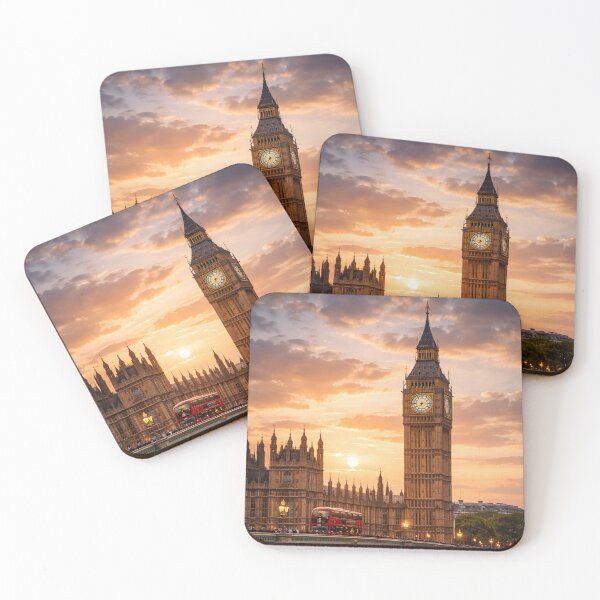 Item preview, Sunset over the iconic London clock designed and sold by JuViRo.