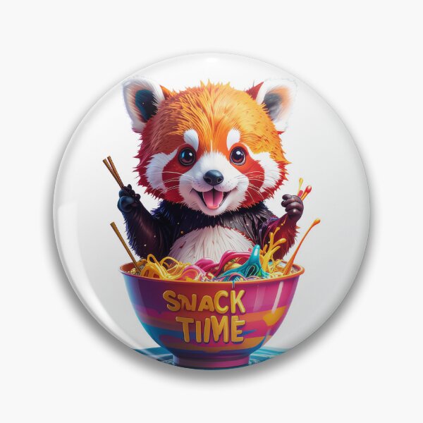 Item preview, Snack Time Cute Red Panda Figure Eating Ramen Noodles In Bowl For Funny Animal Sticker Art And Nursery Decor designed and sold by icemanphotos.