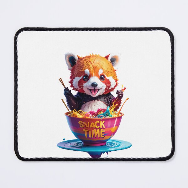 Item preview, Snack Time Cute Red Panda Figure Eating Ramen Noodles In Bowl For Funny Animal Sticker Art And Nursery Decor designed and sold by icemanphotos.