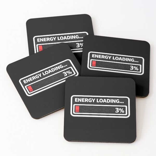 Item preview, Energy Loading 3% Funny Low Energy Progress Bar Sticker designed and sold by Timeless Junction.