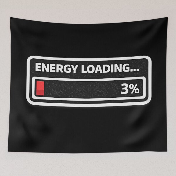 Item preview, Energy Loading 3% Funny Low Energy Progress Bar Sticker designed and sold by Timeless Junction.