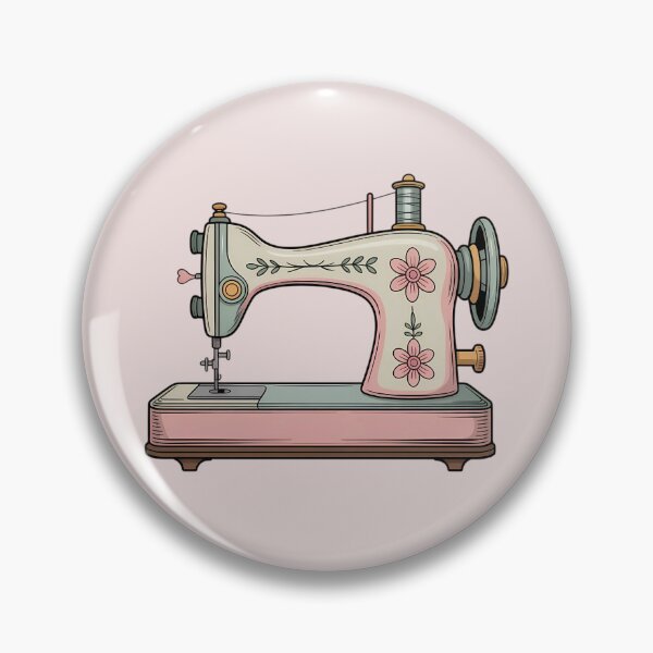 Item preview, Retro Sewing Machine & Floral Notion Pattern – Vintage Sewist Aesthetic designed and sold by MarJul.