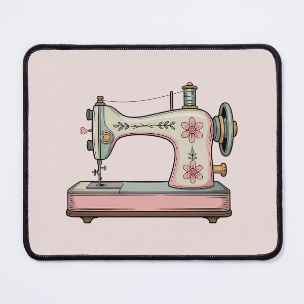 Item preview, Retro Sewing Machine & Floral Notion Pattern – Vintage Sewist Aesthetic designed and sold by MarJul.