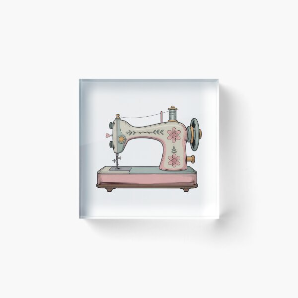 Item preview, Retro Sewing Machine & Floral Notion Pattern – Vintage Sewist Aesthetic designed and sold by MarJul.