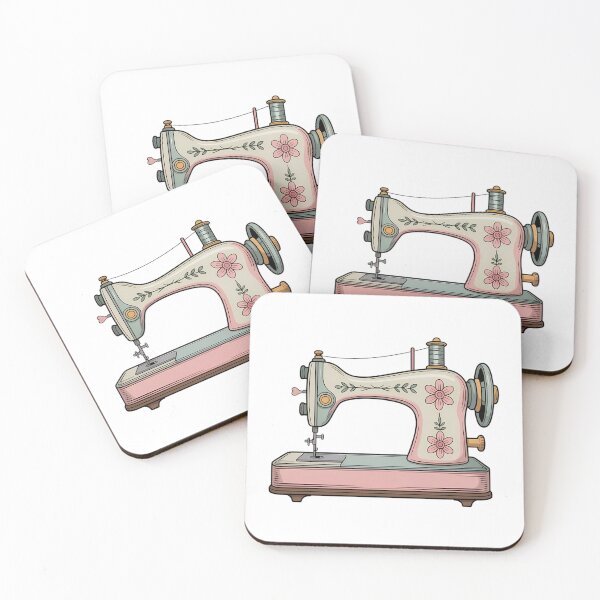 Item preview, Retro Sewing Machine & Floral Notion Pattern – Vintage Sewist Aesthetic designed and sold by MarJul.
