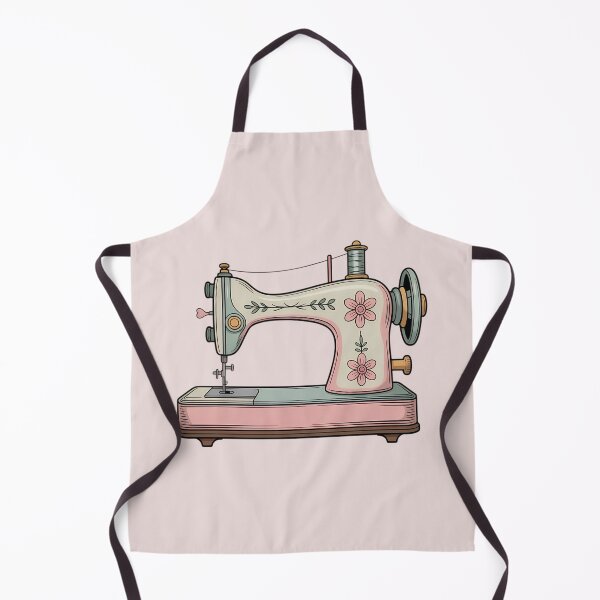 Item preview, Retro Sewing Machine & Floral Notion Pattern – Vintage Sewist Aesthetic designed and sold by MarJul.