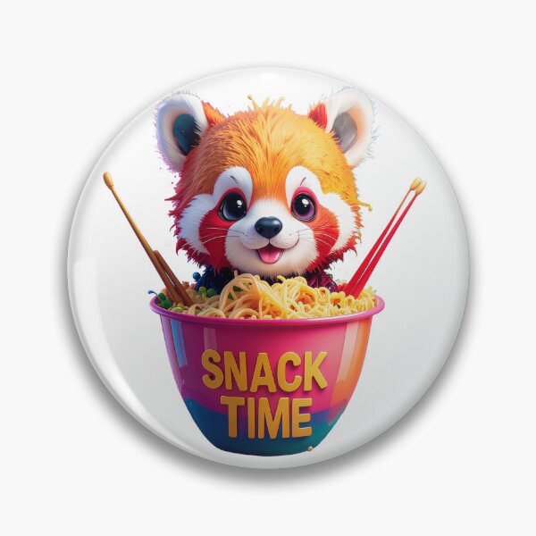 Item preview, Snack Time Cute Red Panda Figure Eating Ramen Noodles In Bowl For Funny Animal Sticker Art And Nursery Decor designed and sold by icemanphotos.