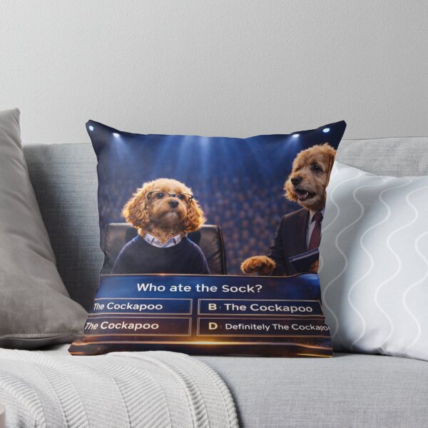 Item preview, Cockapoo Quiz Show-Who Ate The Sock Funny Cockapoo Humor Art designed and sold by Cockapoo Society.