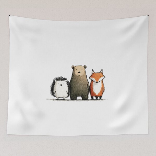 Item preview, Wildlife Bear, Fox, Hedgehog designed and sold by NicolasGlowArt.