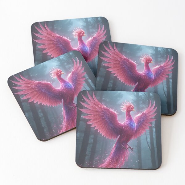 Item preview, Fenix rosa Bosque encantado, Criatura mítica, Animal de fantasía designed and sold by The Dream Lab.