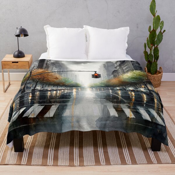 Item preview, Rainy city street at dusk designed and sold by paulrommer.