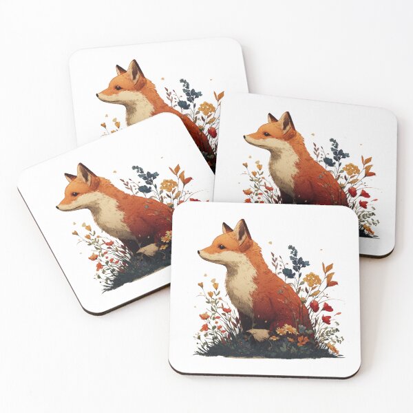 Artikelvorschau, Niedlicher Fuchs und Blumen entworfen und verkauft von NicolasGlowArt.