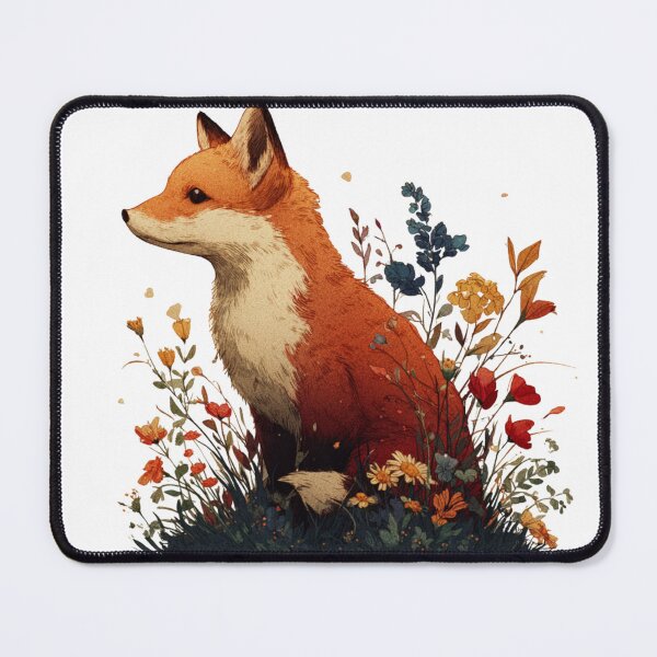 Item preview, Cute Fox and Flowers designed and sold by NicolasGlowArt.