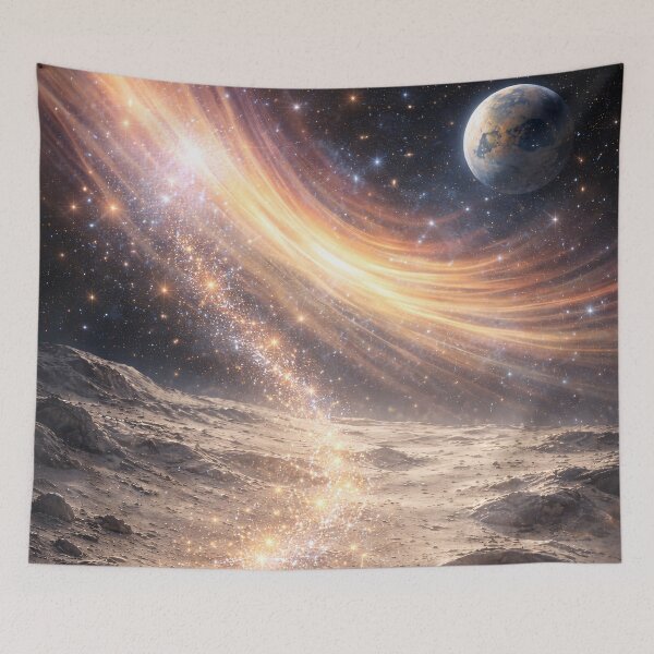 Item preview, Stardust Cascade Across the Lunar Horizon designed and sold by ImaginingNebulae.