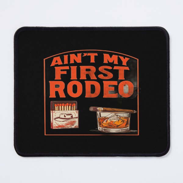 Item preview, “Ain’t My First Rodeo” Western Art – Vintage Matchbox, Whiskey & Cigar Cowboy‑Style Illustration designed and sold by Bright Nest Studio.