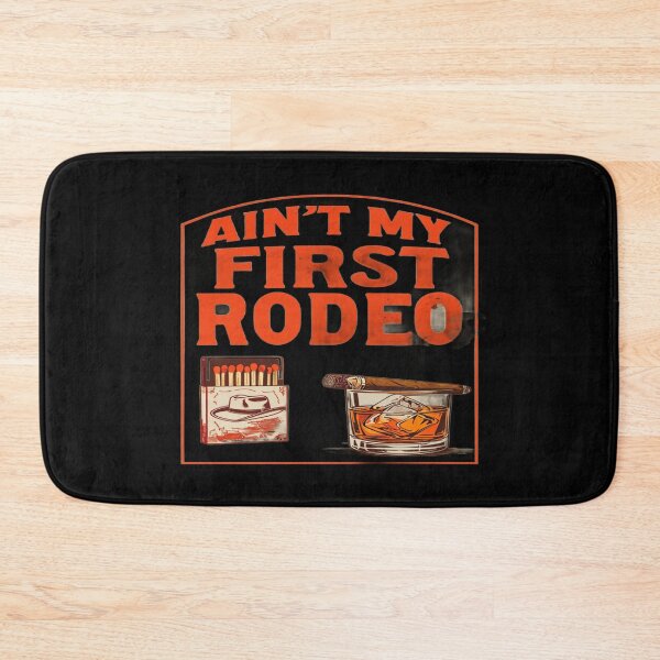 Artikelvorschau, „Ich bin nicht zum ersten Mal Rodeo“ – Westernkunst: Illustration im Vintage-Stil mit Streichholzschachtel, Whiskey und Zigarre im Cowboy-Stil entworfen und verkauft von Bright Nest Studio.