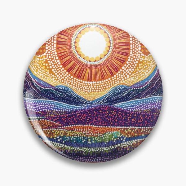 Item preview, Aboriginal Inspired Dot Art - Australian Mountains and Sun designed and sold by GrinGalore.