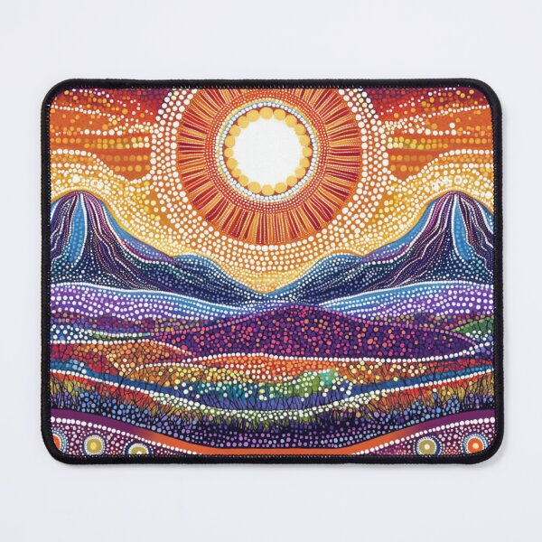 Item preview, Aboriginal Inspired Dot Art - Australian Mountains and Sun designed and sold by GrinGalore.