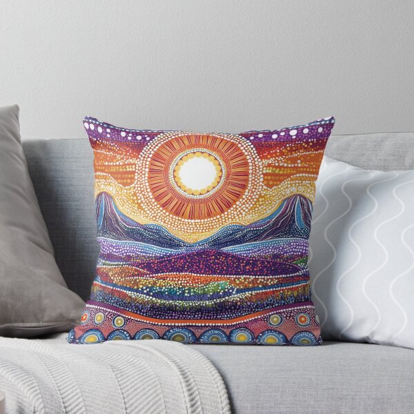 Item preview, Aboriginal Inspired Dot Art - Australian Mountains and Sun designed and sold by GrinGalore.