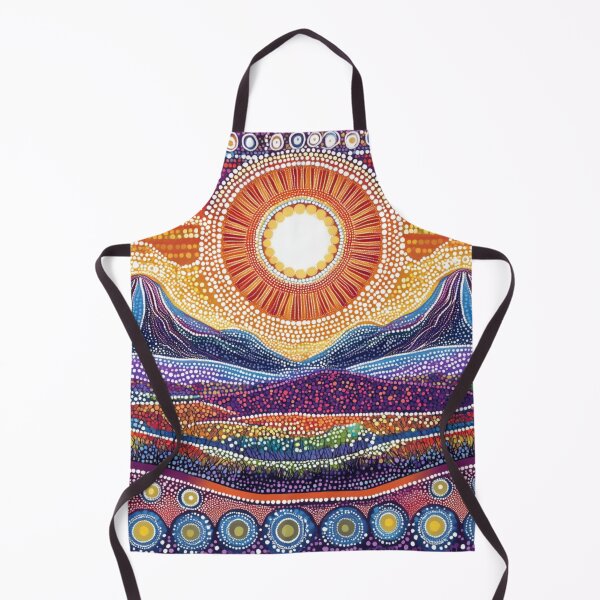 Item preview, Aboriginal Inspired Dot Art - Australian Mountains and Sun designed and sold by GrinGalore.