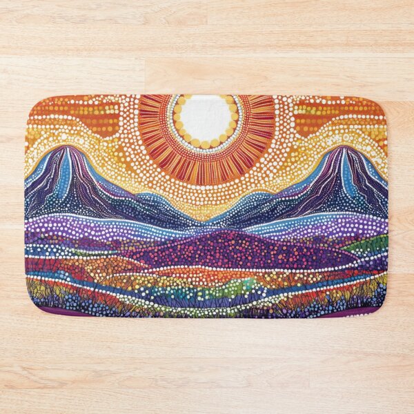 Item preview, Aboriginal Inspired Dot Art - Australian Mountains and Sun designed and sold by GrinGalore.