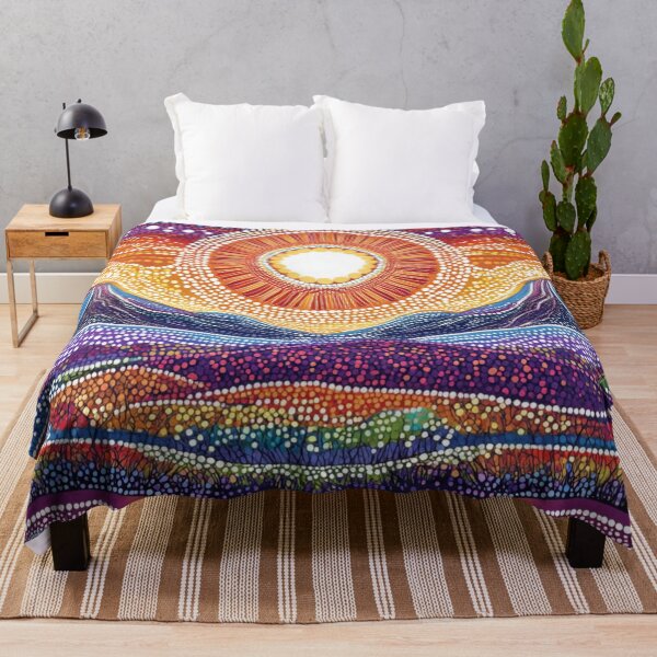Item preview, Aboriginal Inspired Dot Art - Australian Mountains and Sun designed and sold by GrinGalore.