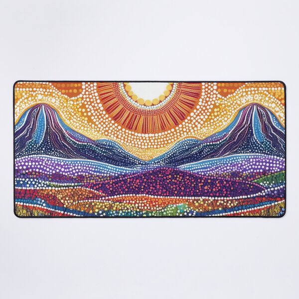 Item preview, Aboriginal Inspired Dot Art - Australian Mountains and Sun designed and sold by GrinGalore.