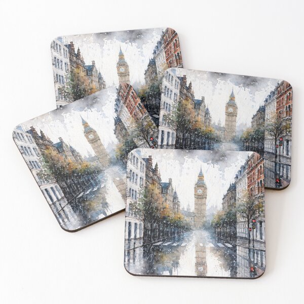 Item preview, Big Ben in a street scene in the rain designed and sold by paulrommer.