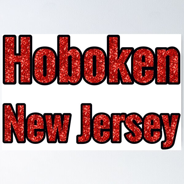 Item preview, Hoboken New Jersey City Name With Red Rhinestone designed and sold by TheIconSmith.