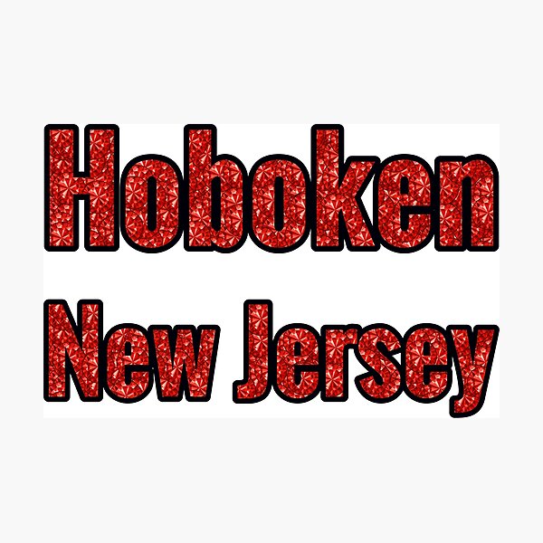 Item preview, Hoboken New Jersey City Name With Red Rhinestone designed and sold by TheIconSmith.