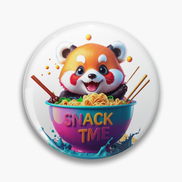 Item preview, Snack Time Cute Red Panda Figure Eating Ramen Noodles In Bowl For Funny Animal Sticker Art And Nursery Decor designed and sold by icemanphotos.