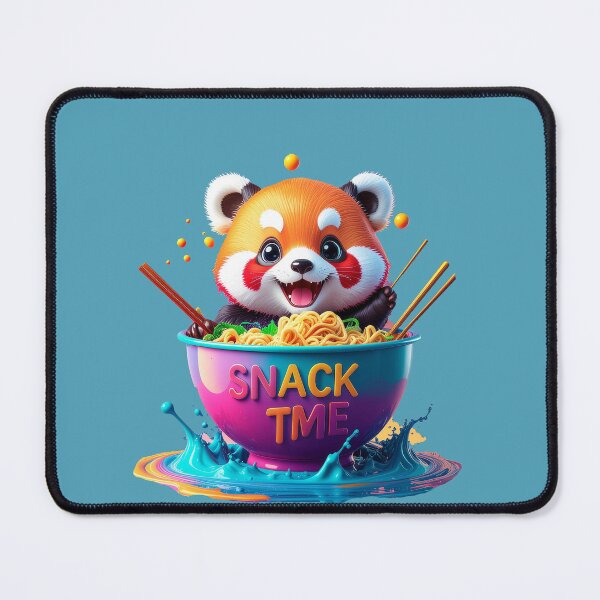 Item preview, Snack Time Cute Red Panda Figure Eating Ramen Noodles In Bowl For Funny Animal Sticker Art And Nursery Decor designed and sold by icemanphotos.