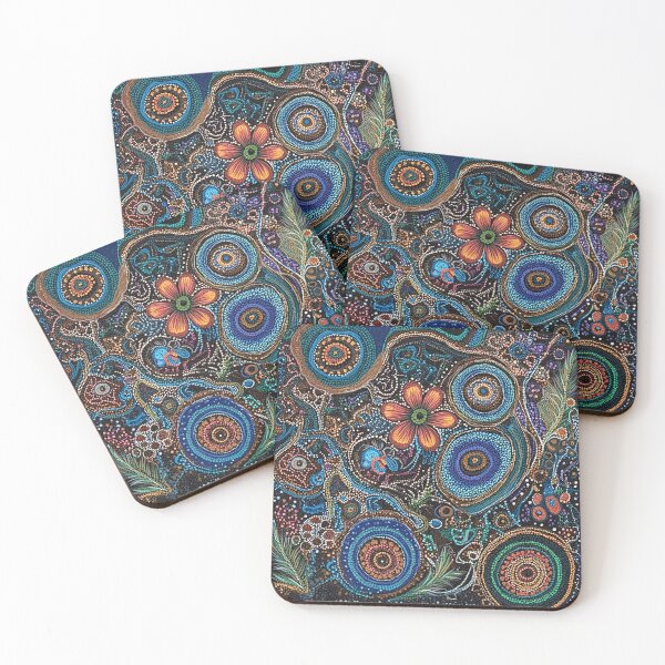Item preview, Aboriginal Inspired Dot Art - Floral Fauna Abstract designed and sold by GrinGalore.