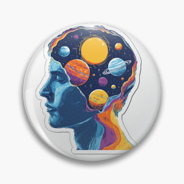 Item preview, Cosmic Mind Psychedelic Brain – Galaxy Consciousness Surreal Head Art Sticker designed and sold by GabrielTheMaker.