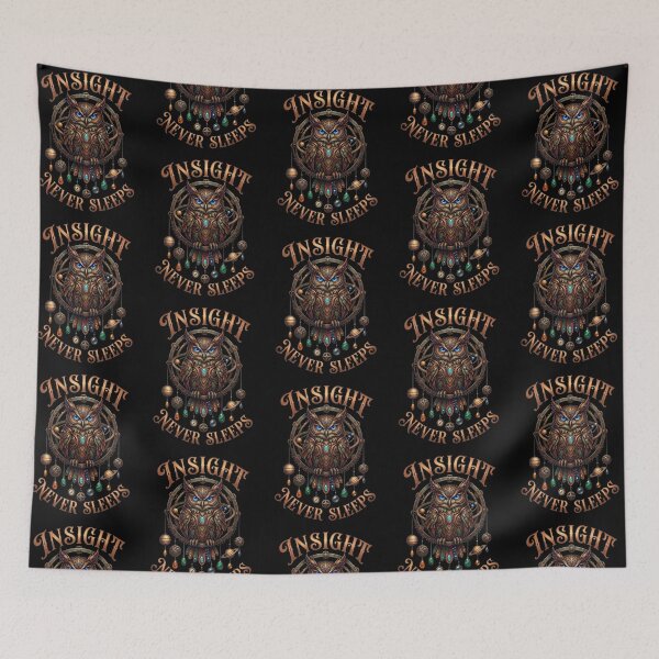 Item preview, Insight Never Sleeps – Cosmic Steampunk Owl Emblem designed and sold by Dogandesighn.