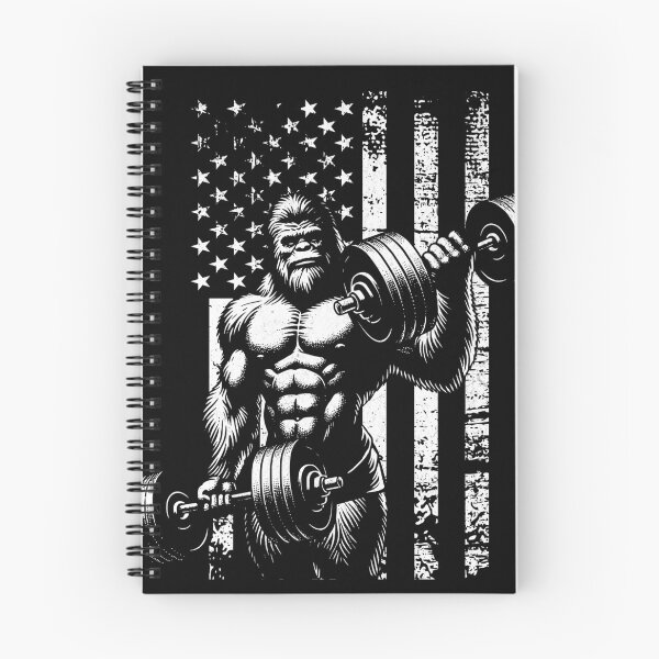 Artikelvorschau, Bigfoot-Fitnessstudio, Sasquatch, USA, Amerikanische Flagge entworfen und verkauft von UniTeeCo.