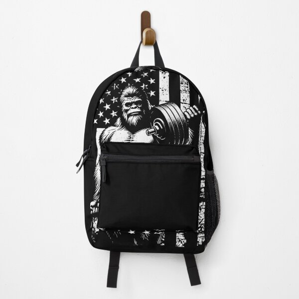 Item preview, Bigfoot Gym Sasquatch USA American Flag designed and sold by UniTeeCo.