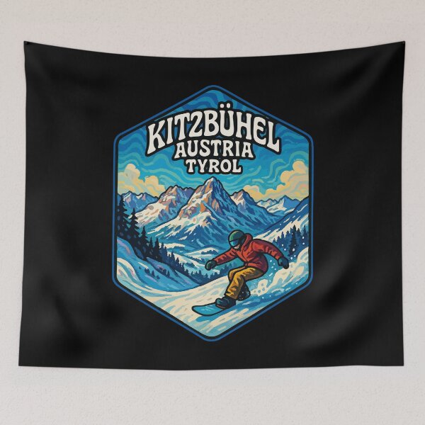 Item preview, Kitzbuhel Austria Snowboard Travel designed and sold by TomFrontierArt.